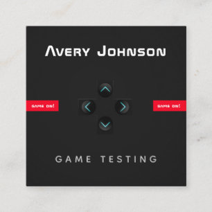 Bold en minimale zwarte witte zwarte gamer vierkante visitekaartje