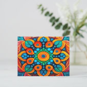 Bold Ethnic Mandala Briefkaart (Staand voorkant)