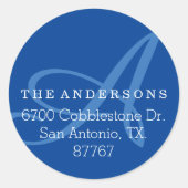 Bold Étiquette de adresse de marine Monogram (Devant)