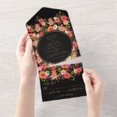 Bold Fall Floral Mariage All in One Invitation (Déchirure)