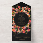 Bold Fall Floral Mariage All in One Invitation (À l'intérieur)