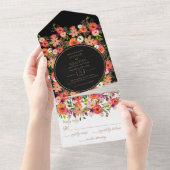 Bold Fall Floral Mariage All in One Invitation (Déchirure)