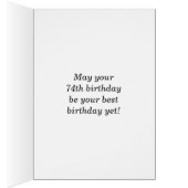 Bold, Faux Wood, Faux Gold 74e anniversaire + Nom (Intérieur (Droit))