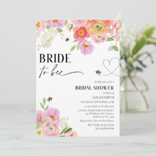 Bold Floral Bee Bride to Bee Vrijgezellenfeest Kaart