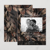 Bold Floral Botanical Wedding Save the Date Kaart (Voorkant / Achterkant)