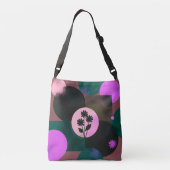 Bold Floral Circle Tote Bag – Modern Abstract Flow (Achterkant)