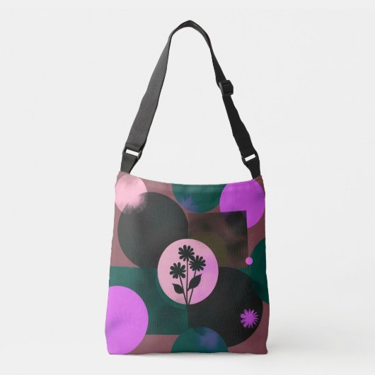 Bold Floral Circle Tote Bag – Modern Abstract Flow (Voorkant)