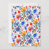 Bold Floral Folk Fiesta Wedding  Kaart (Achterkant)