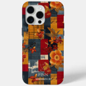 Bold Floral Harmony – Artistiek Rood & Goud Case-Mate iPhone Case (Achterkant)