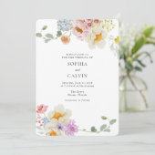 Bold Florals Love in Bloom Faire-part de mariage (Debout devant)