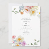 Bold Florals Love in Bloom Faire-part de mariage (Devant)