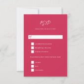 Bold Florals Magenta Oranje bruiloft RSVP Kaartje (Voorkant)