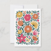 Bold Florals Magenta Oranje bruiloft RSVP Kaartje (Achterkant)