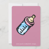 Bold Font C'est une fille! baby shower invitation (Dos)