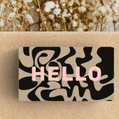 Bold Font Groovy Black Blush Pink Kraft Visitekaartje
