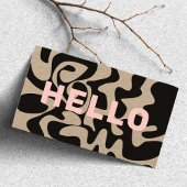 Bold Font Groovy Black Blush Pink Kraft Visitekaartje