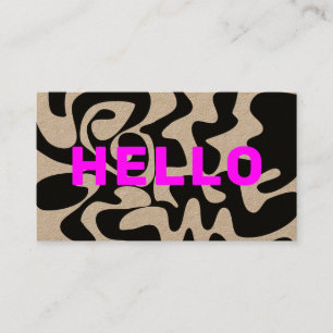 Bold Font Groovy Black Pink Kraft Visitekaartje