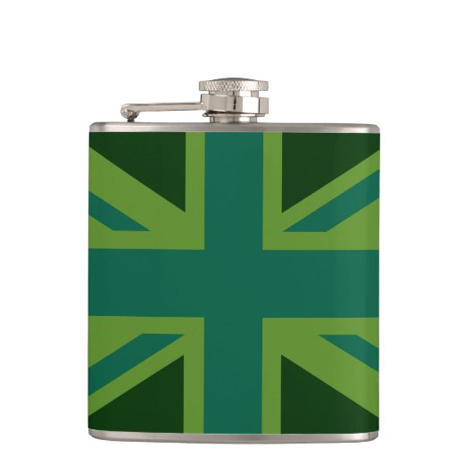Bold Forest Green Union Jack Heupfles (Voorkant)