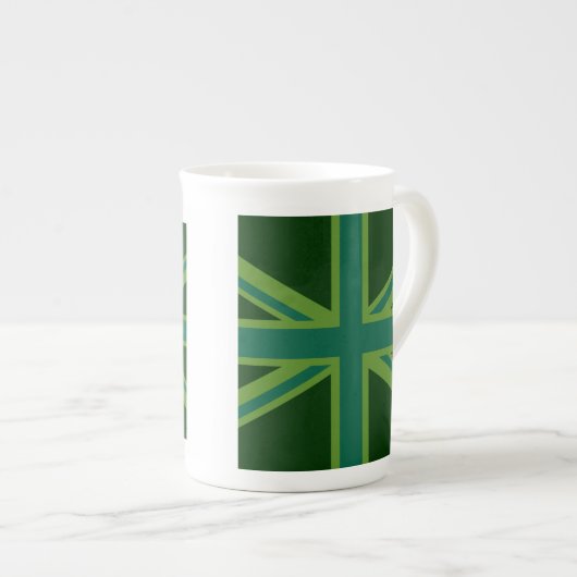 Bold Forest Green Union Jack Porselein Kop (Voorkant rechts)