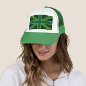 Bold Forest Green Union Jack Trucker Pet (In situ)
