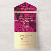 Bold Fuchsia Gold foto bruiloft uitnodiging (Binnen)