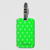 Bold Fun Monogram Initiaal Neon Green Bagagelabel (Voorkant (verticaal))