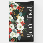 Bold Funky Kleurrijke Bloemen Donker Chic Bruiloft Spandoek (Verticaal)