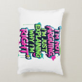Bold Funny Quote Neon Graffiti Design Accent Kussen (Achterkant (Verticaal))