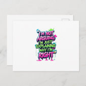 Bold Funny Quote Neon Graffiti Design Briefkaart (Voorkant / Achterkant)