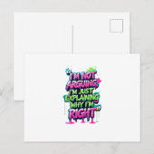 Bold Funny Quote Neon Graffiti Design Feestdagenkaart (Voorkant / Achterkant)