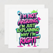 Bold Funny Quote Neon Graffiti Design Kaart (Voorkant / Achterkant)