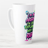 Bold Funny Quote Neon Graffiti Design Latte Mok (Linkerhoek)