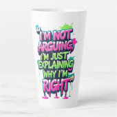 Bold Funny Quote Neon Graffiti Design Latte Mok (Voorkant)
