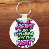 Bold Funny Quote Neon Graffiti Design Sleutelhanger (Achterkant)