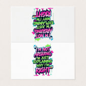 Bold Funny Quote Neon Graffiti Design Visitekaartjes (Buitenkant ongevouwen)