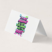 Bold Funny Quote Neon Graffiti Design Visitekaartjes (Achterkant)