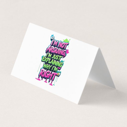 Bold Funny Quote Neon Graffiti Design Visitekaartjes (Voorkant)