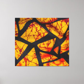 Bold Geometric African Wax Print Fabric - Gold, Re