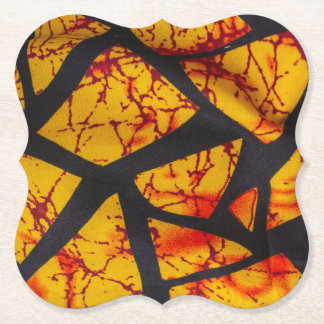 Bold Geometric African Wax Print Fabric - Gold, Re Kartonnen Onderzetters