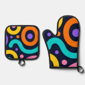 Bold Geometric Circles Ovenwant & Pannenlap Set (Voorkant)