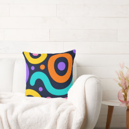 Bold Geometric Circles Throw Pillow Kussen