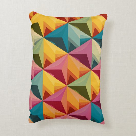 Bold Geometric Triangle Pattern Accent Kussen (Achterkant (Verticaal))