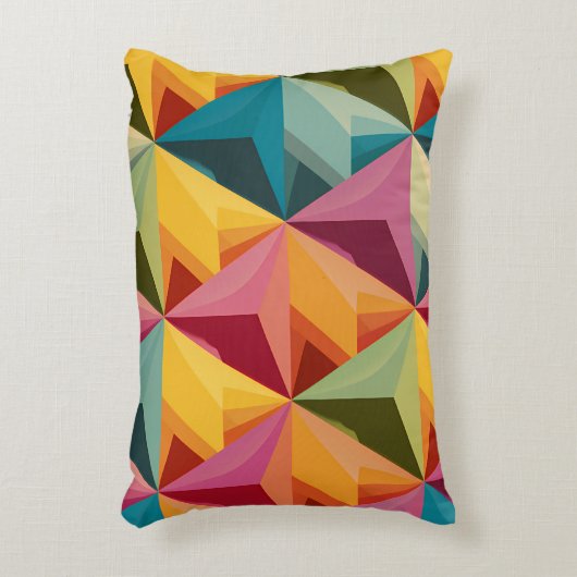 Bold Geometric Triangle Pattern  Accent Kussen (Voorkant(Verticaal))