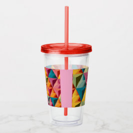 Bold Geometric Triangle Pattern Acryl Drinkbeker