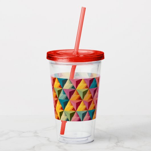 Bold Geometric Triangle Pattern  Acryl Drinkbeker (Achterkant)