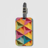 Bold Geometric Triangle Pattern  Bagagelabel (Voorkant (verticaal))