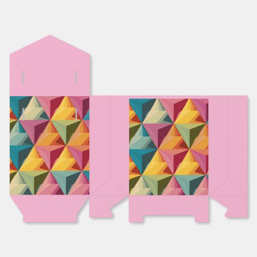 Bold Geometric Triangle Pattern  Bedankdoosjes (Ongevouwen)