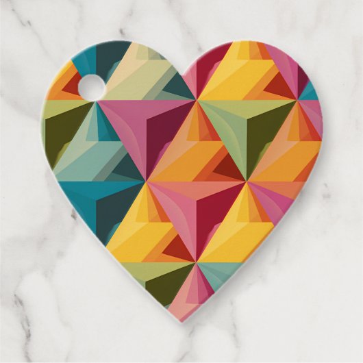 Bold Geometric Triangle Pattern Bedankjes Labels (Voorkant)