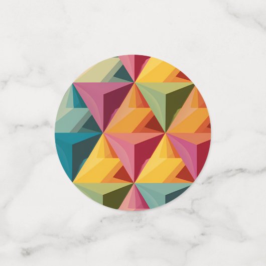 Bold Geometric Triangle Pattern  Confetti (Kleine voorkant)