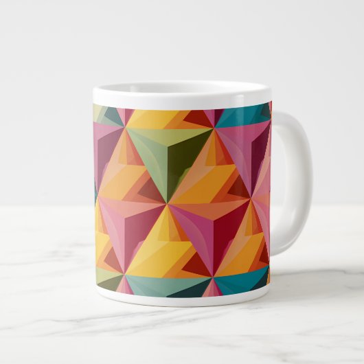 Bold Geometric Triangle Pattern  Extra Grote Beker (Voorkant rechts)